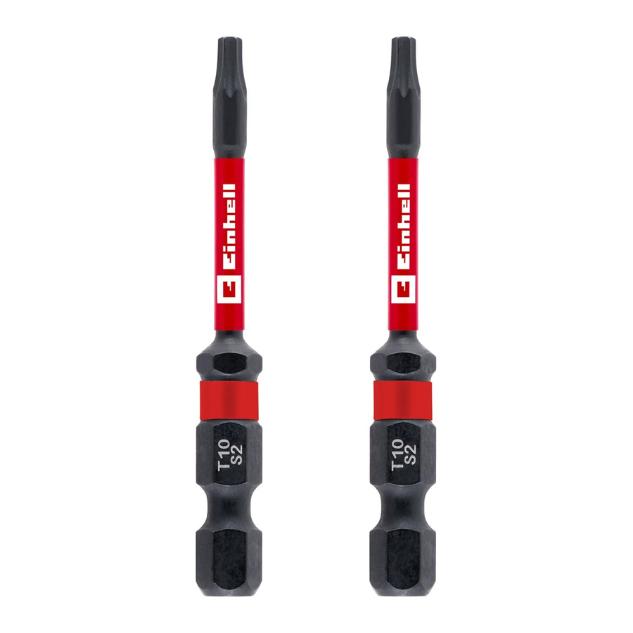 Einhell Impact Bit-Set T10 mit Doppel-Torsion, 2-teilig, rot, Edelstahl - Bild 2