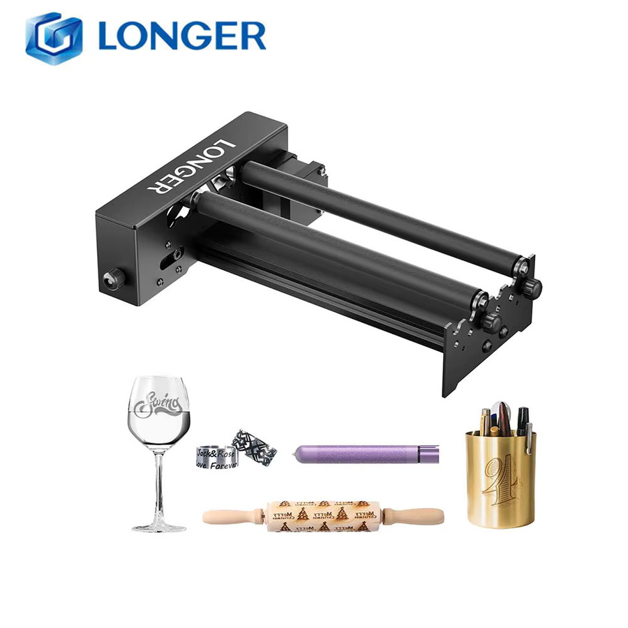 LANGER Lasergravierer Y-Achsen-Rotationswalze mit 360 Grad Rotation in Schwarz, Durchmesser einstellbar von 6 bis 300 mm - Bild 2