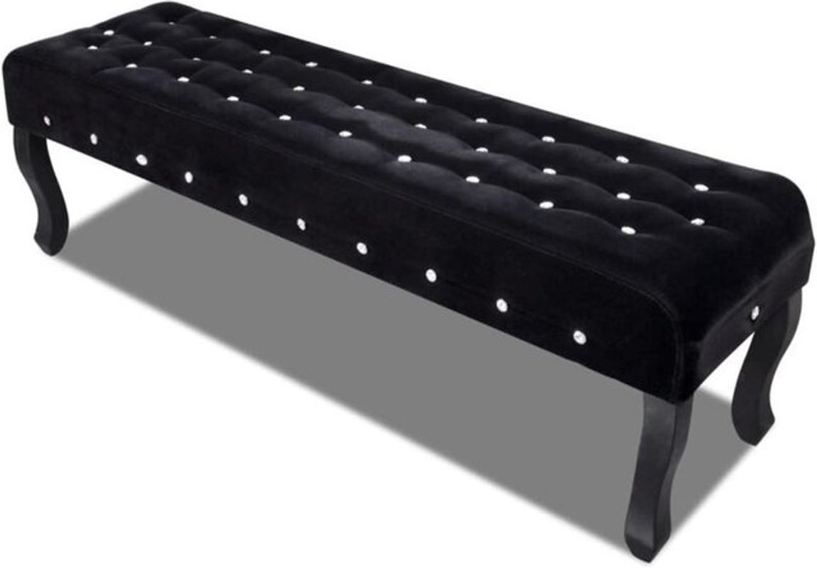 Vidaxl Sitzbank aus Samtstoff in Schwarz mit klassischem Design - Bild 1