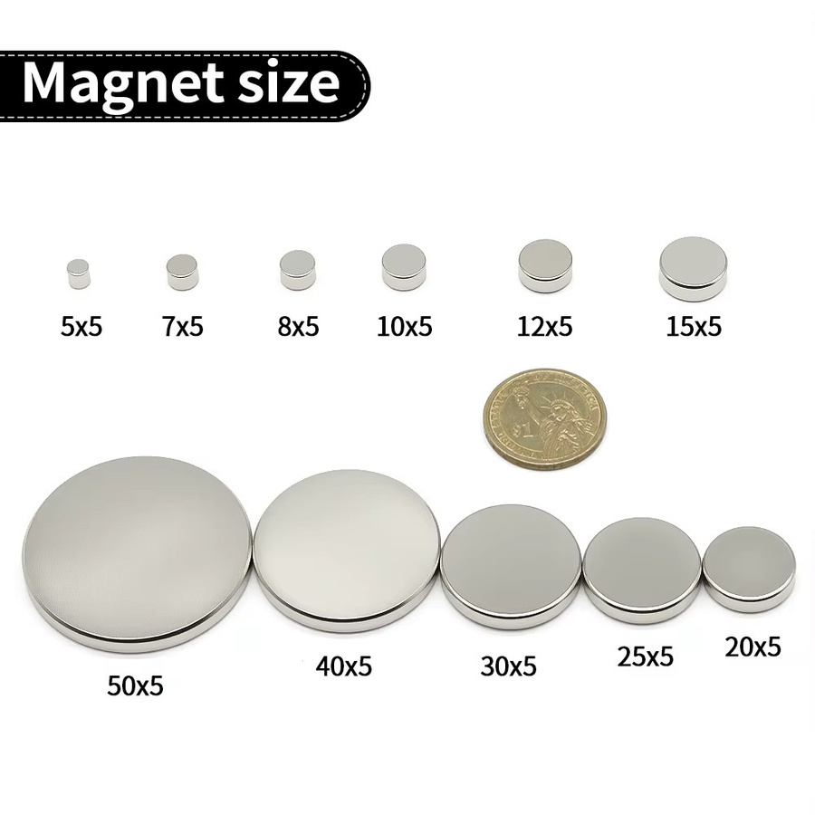 imans Kühlschrankmagnete aus Metall in Silber für DIY-Projekte, Whiteboard und Werkstatt, Set mit verschiedenen Maßen: 5 x 5 mm, 10 x 5 mm, 15 x 5 mm, 20 x 5 mm, 25 x 5 mm, 30 x 5 mm, 40 x 5 mm - Bild 2