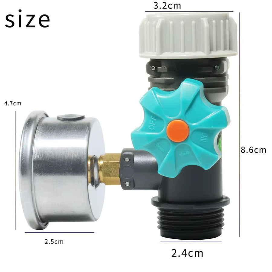 Adhere To Fly Druckminderer 3/4 Zoll mit Manometer als einstellbares Wasserdruckregelventil für dein Gartenbewässerungssystem, Mehrfarbig - Bild 2