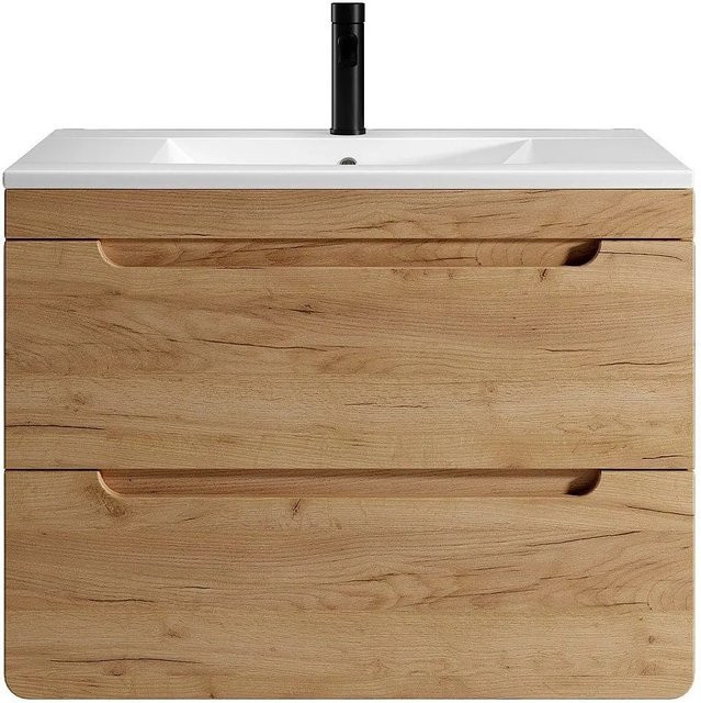 Vente-unique Einzelwaschtisch Aruba in Naturfarben Hell (Beige/Braun), Breite: 80 cm - Bild 1