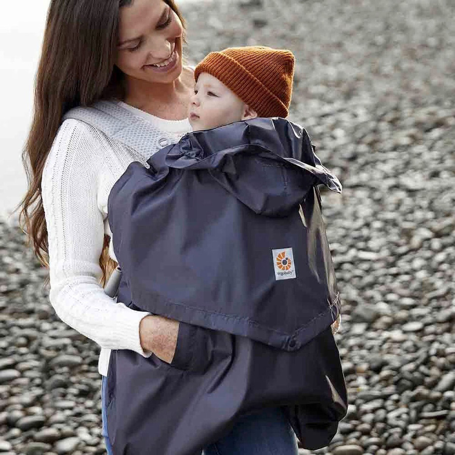 Ergobaby Regen- und Windschutz für Babytragen in Grau und Schwarz - Bild 2