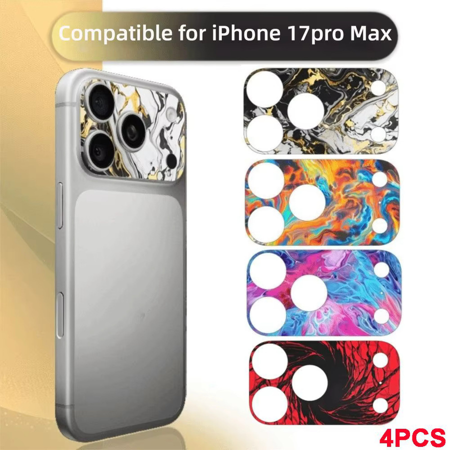 4er-Set Kamera-Schutzfolien für iPhone 17 Pro Max und iPhone 17 Pro, mattiert und kratzfest, Multicolor - Bild 3