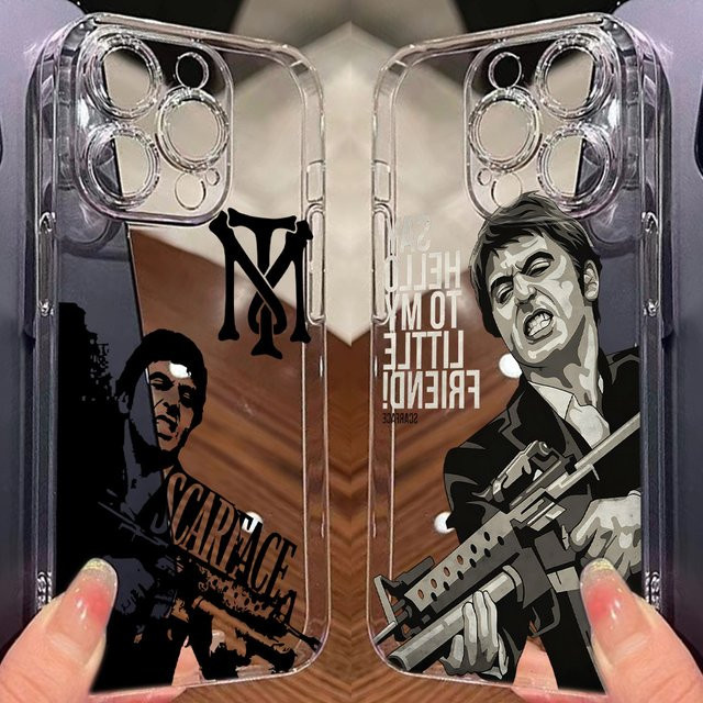 Stoßfeste Handyhülle im Tonny Montana Scarface Design für Apple iPhone 17 16 15 14 13 12 11 Pro Max Mini X XS XR 7 Plus und 16E - Bild 1