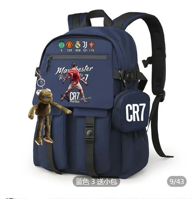 3-teiliges Schulrucksack-Set in Blau aus Oxford-Stoff mit Schultasche und Federmäppchen - Bild 1