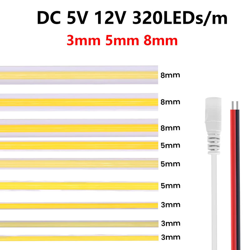 GAHADA COB LED-Streifen flexibles LED-Band mit 120 LEDs/m für Küche und Möbel, Warmweiß - Bild 2
