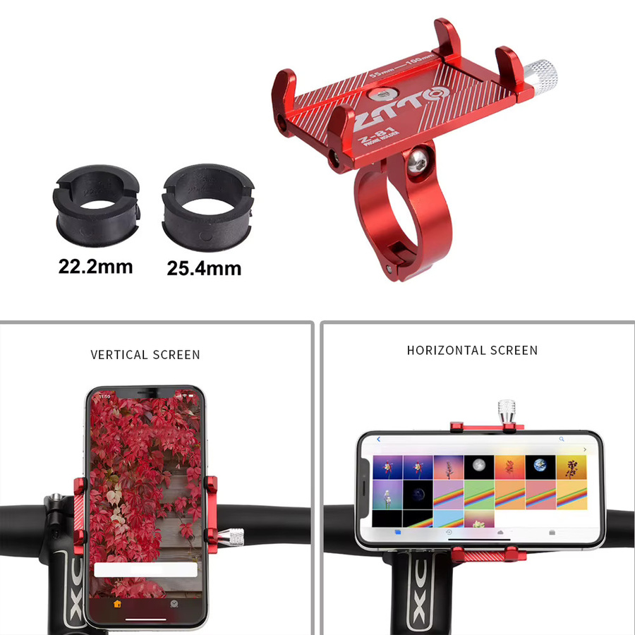 ZTTO Fahrrad-Handyhalterung aus Metall in Schwarz für MTB, Rennrad und Motorrad zur Befestigung von Smartphone oder GPS am Lenker - Bild 5