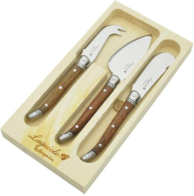 3-teiliges Laguiole Käsemesser-Set von Flyingcolors in Rot und Regenbogenfarben mit Edelstahlklingen - Bild 1