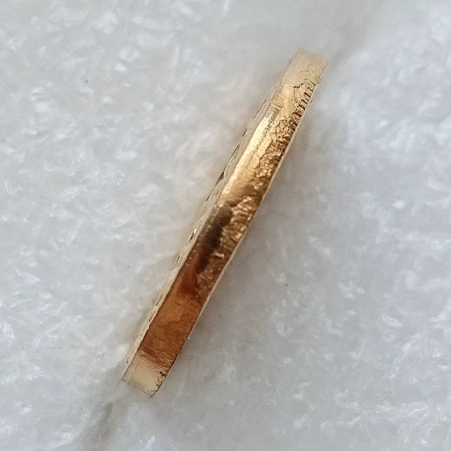 Vergoldete dekorative Gedenkmünze als Reproduktion des byzantinischen Reiches Solidus 654-659 in Goldoptik - Bild 2