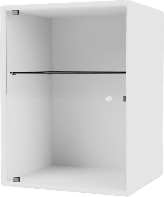 Montana Ripple Badezimmerschrank in Weiß mit Glastüren und Regalböden - Bild 1