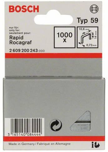 Bosch Feindrahtklammern Typ 59, 1000 Stück, B: 10,6 mm, H: 14 mm - Bild 1