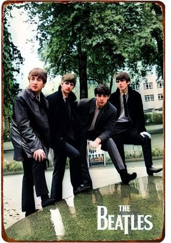 Fab Four Metallschild Wanddekoration Retro Rechteckig Multicolour B: 20,0 cm, H: 14,0 cm, T: 1,0 cm - Bild 1