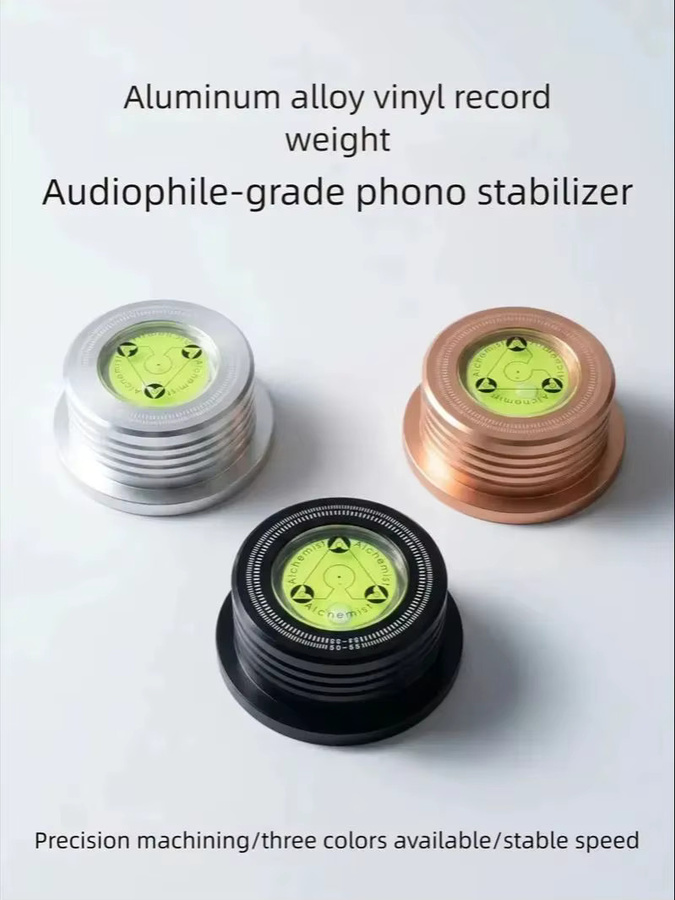 HIFIDIY Vinyl-Plattenspieler Stabilisator aus Aluminium-Legierung mit Nivellierungsgewicht und Klemme in Silber - Bild 4