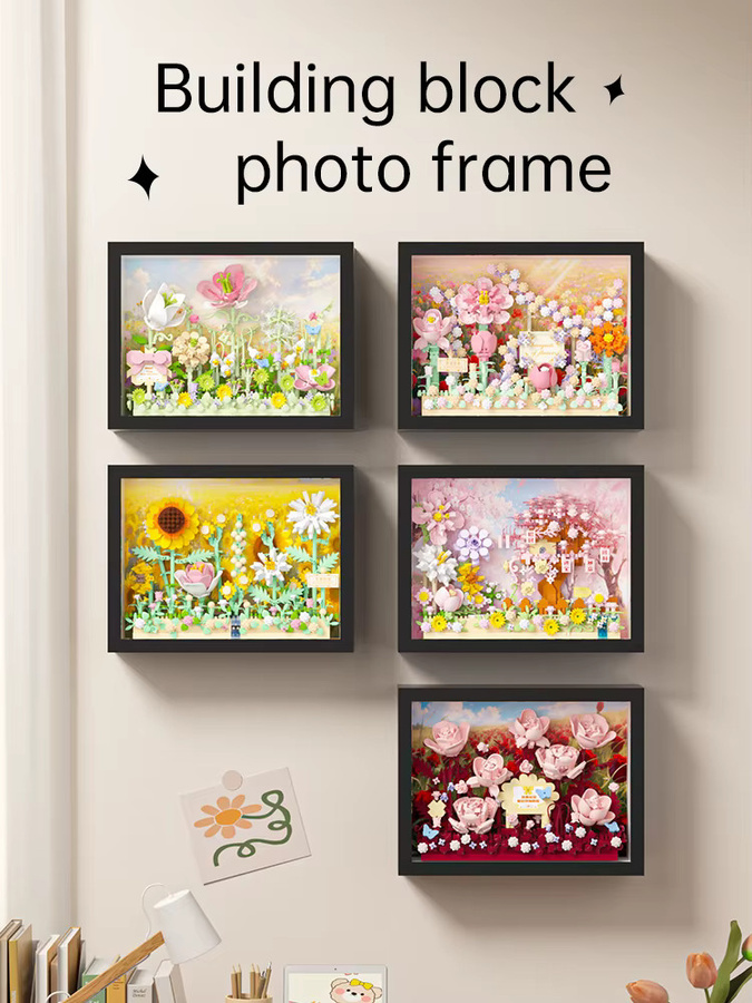 FUNXINEE MOC Kreatives Blumen 3D-Rahmen Baustein-Set, DIY Blumen-Puzzle - Bild 6