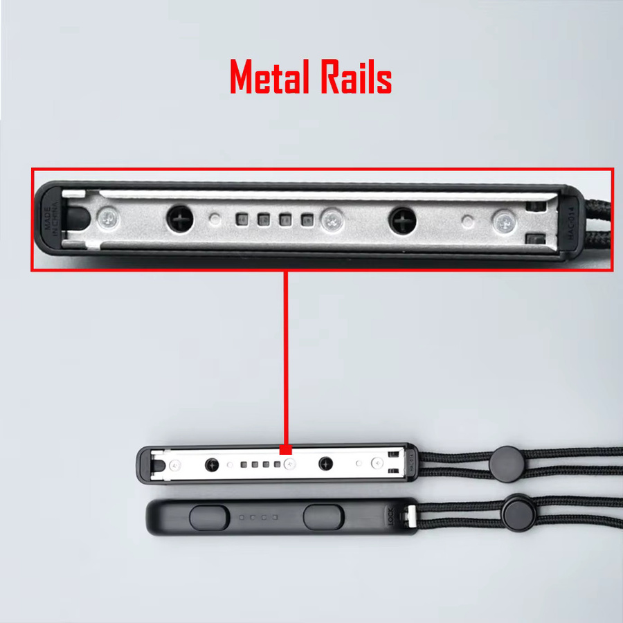 2er-Set Handgelenk-Gurt Lanyards für Nintendo Switch Joy-Con Controller mit Metall-Schiene in Schwarz - Bild 2