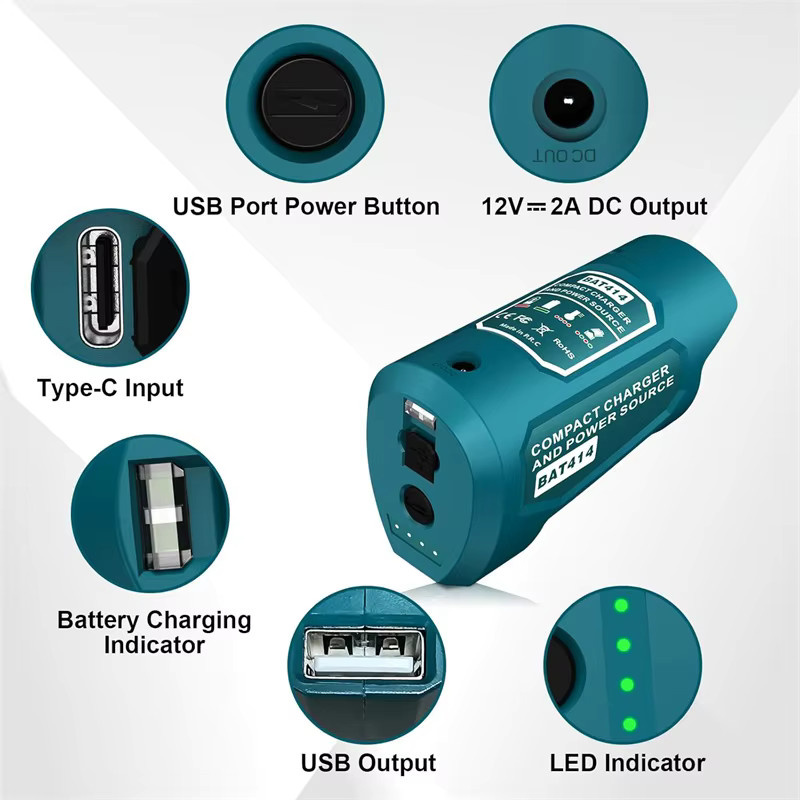 Bosch Akku-Adapter für 10,8 V und 12 V Akkus mit USB-Anschluss und DC 12 V Steckdose für beheizte Jacken - Bild 2