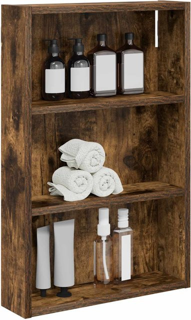 Badezimmer-Wandschrank VD Home Furnishing aus geräuchertem Eichenholz in Braun, B/T/H: 40 x 10 x 60,5 cm - Bild 1
