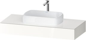 Duravit Konsole Qatego in Weiß Hochglanz mit einem Ausschnitt, B/T/H: 120 x 55 x 17 cm - Bild 1