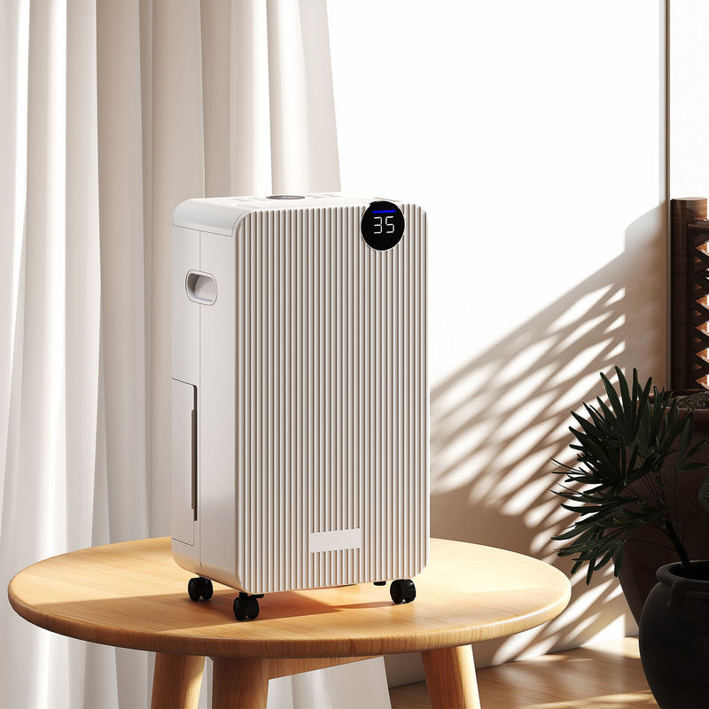 HOMCOM Luftentfeuchter Weiß mit 12 l/Tag Entfeuchtungsleistung, 2,1 l Wassertank, LED-Display und 24-Stunden-Timer zur Wäschetrocknung und Schimmelvermeidung - Bild 2