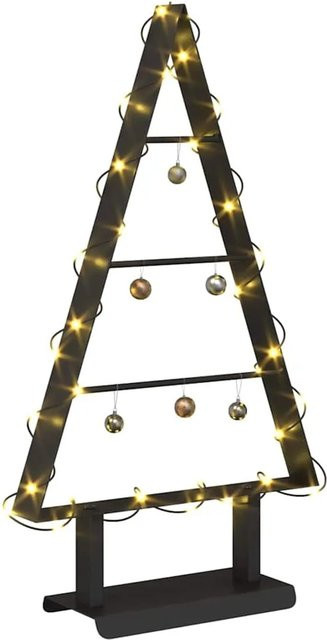 vidaXL Weihnachtsbaum aus Metall mit Ständer in Schwarz, Höhe: 60 cm - Bild 1