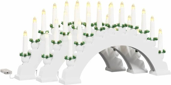 vidaXL Weihnachtskerzenbogen aus Holz mit 10 LED Kerzen in Weiß, 3er Set
