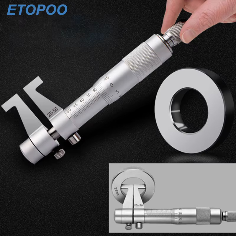 ETOPOO Innenmikrometer mit Hartmetall-Ratschenschraube, metrisches Messwerkzeug für hohe Präzision, Farbe: Silber, Messbereich: 5–30 mm, Genauigkeit: 0,01 mm - Bild 2