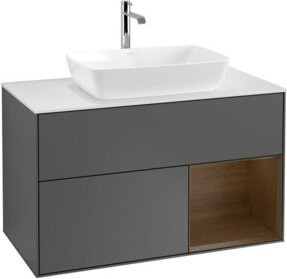 V&B Waschtischunterschrank Finion 100 in Weiß und Anthrazit, B/T/H: 100 x 50,1 x 50,1 cm - Bild 1