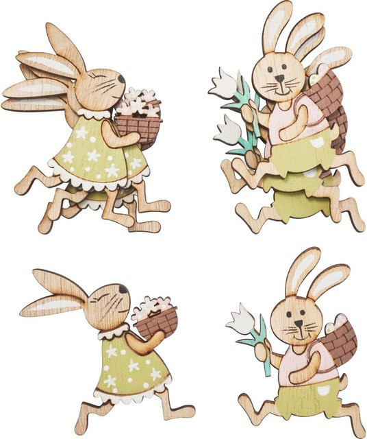 VBS Streuteile Häschen Stupsi aus Sperrholz in Grün für Ostern und Frühjahr - Bild 1