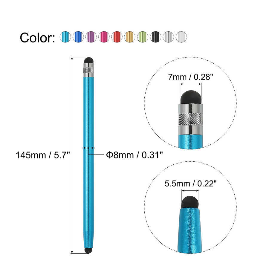 3/5 Stück Stylus-Stifte für Touchscreens mit Dual-Gummi-Spitzen, universeller kapazitiver Eingabestift für Handy und Tablet mit hoher Präzision und Empfindlichkeit - Bild 2