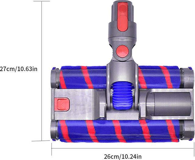 Elektrischer Turbo-Bodenwalzen-Bürstenkopf mit LED-Licht für Dyson V7 V8 V10 V11 Staubsauger, Multicolour, B/T/H: 27,0 x 26,0 x 26,0 cm - Bild 1