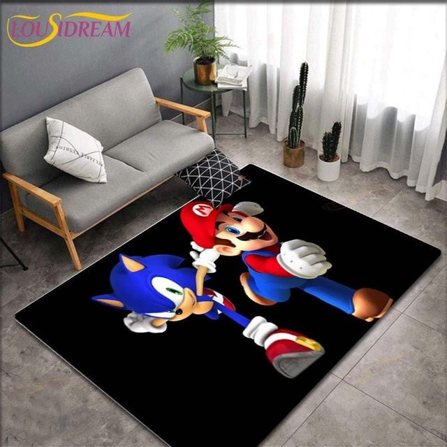 Anti-Rutsch Teppich mit Mario Bros Muster von new Yunheng für Kinderzimmer und Wohnzimmer, Mehrfarbig, B: 120 cm, T: 160 cm - Bild 1