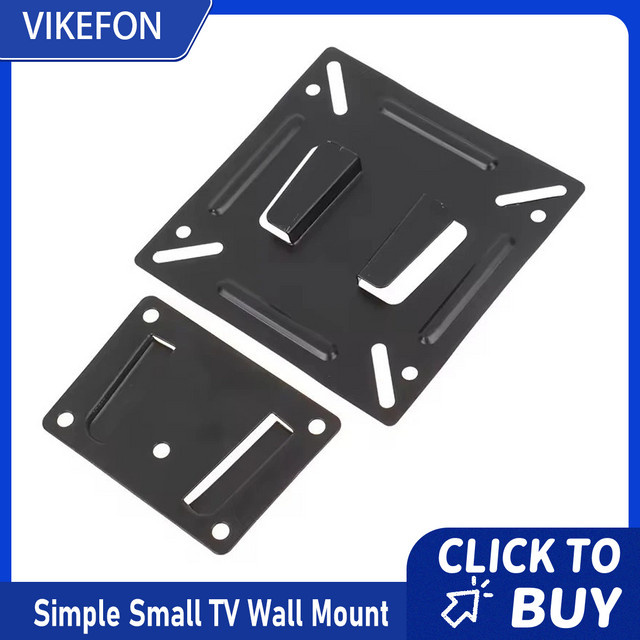 VIKEFON TV-Wandhalterung für 12–24 Zoll LCD-LED-Monitore und Fernseher in Schwarz - Bild 1