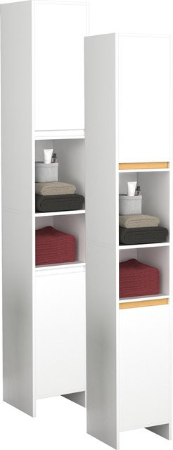 VCM Hochschrank Malira aus Holz in Braun mit offenen Regalfächern, H x B x T: 189 x 30 x 30 cm - Bild 2