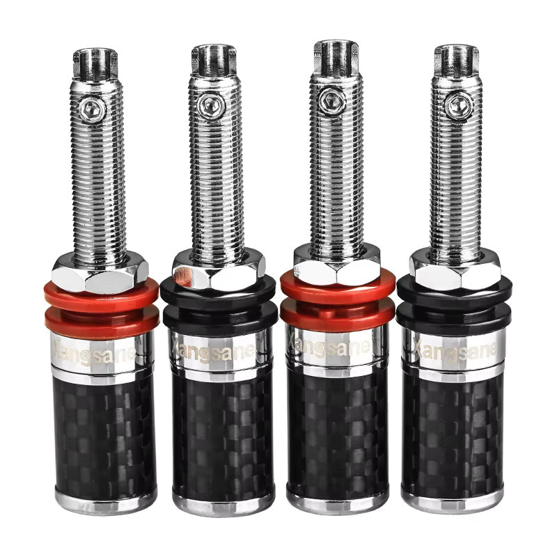Xangsane Hifi-Klemmenblock aus rotem Kupfer mit Rhodinierung und Platinbeschichtung für Audio-Bananenstecker in Rot und Silber - Bild 6