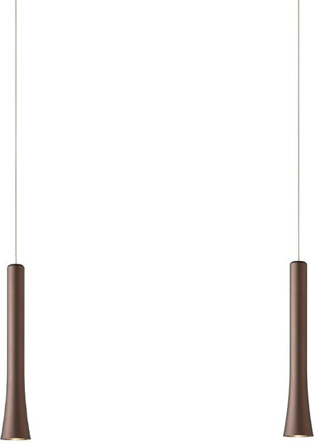 Oligo Rio LED-Pendelleuchte 2-flammig in Brazilian Brown und Chrom mit unsichtbarer Höhenverstellung und warmweißem Licht (2700K) - Bild 1