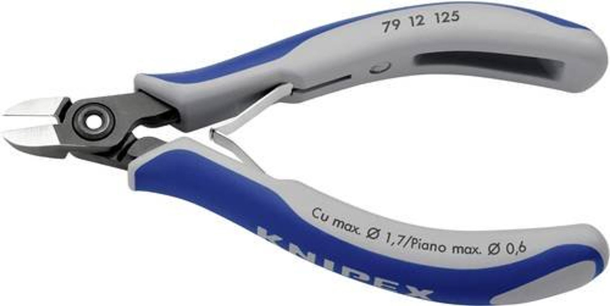 Knipex Präzisions-Elektronik-Seitenschneider mit Mehrkomponenten-Hüllen brüniert blau 125 mm - Bild 2
