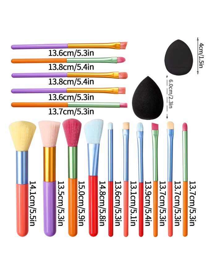 KOSSHOW Make-up-Pinsel-Set mit Puder-Schwämmen, 19-teilig, Unisex - Bild 3
