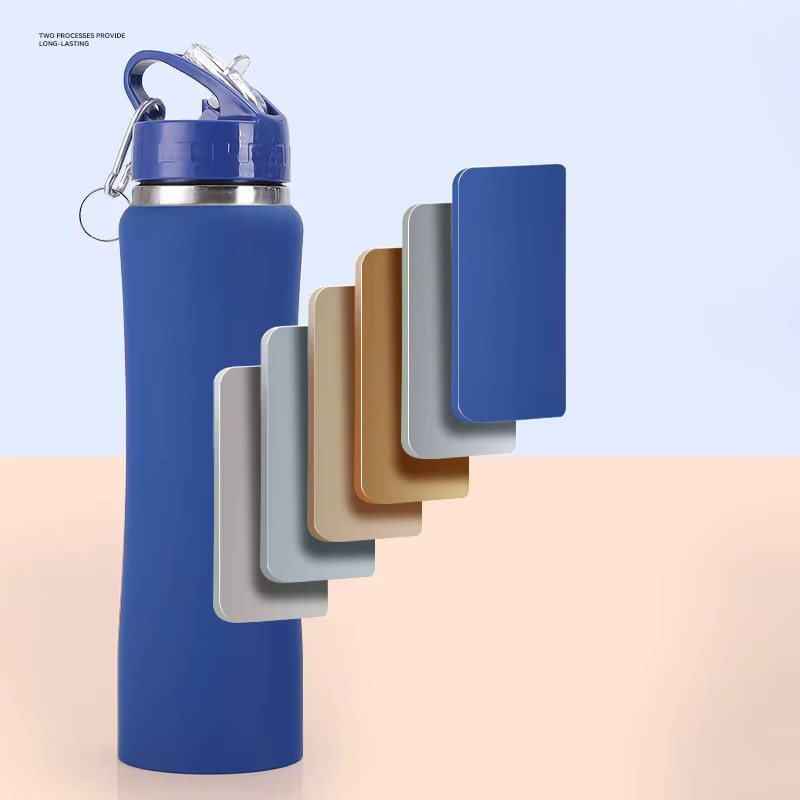 JUSTINLAU Thermoskanne und Trinkbecher mit Strohhalm aus Edelstahl für Kinder, Schwarz, 600 ml / 750 ml - Bild 2
