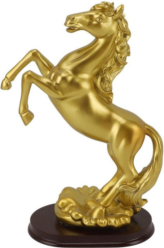 Springende Pferdestatue in Gold von OutsideWorld aus Kunstharz - Bild 1
