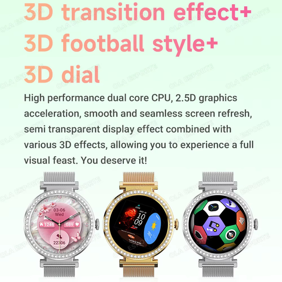 Ola Esporte Smartwatch, Gold, Zirkonia, Damen - Bild 4