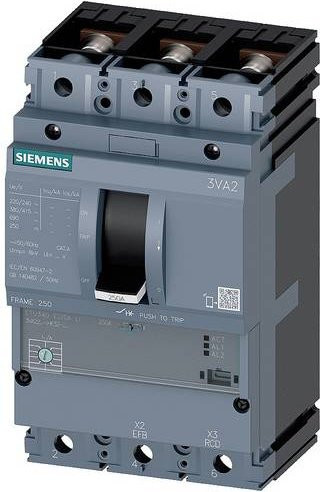 Siemens 3VA2216-8HK32-0AA0 Leistungsschalter in Grau mit einem Einstellbereich von 63 - 160A und einer maximalen Schaltspannung von 690 V/AC - Bild 1