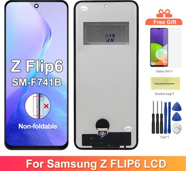 Samsung Z Flip6 5G Ersatz TFT LCD Display mit Touch Screen in Schwarz für SM-F741 und SM-F741B - Bild 1