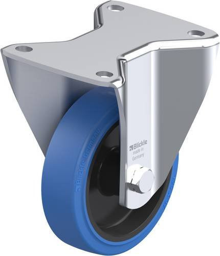 Blickle Bockrolle BH-POEV 125R-3-SB in Schwarz und Blau mit 125 mm Rad-Durchmesser und 250 kg Tragfähigkeit - Bild 1