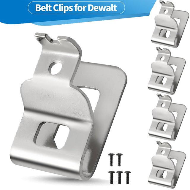 Ersatz-Gürtelclip-Haken aus Edelstahl mit Schrauben für DeWalt N268241 in Silber - Bild 1