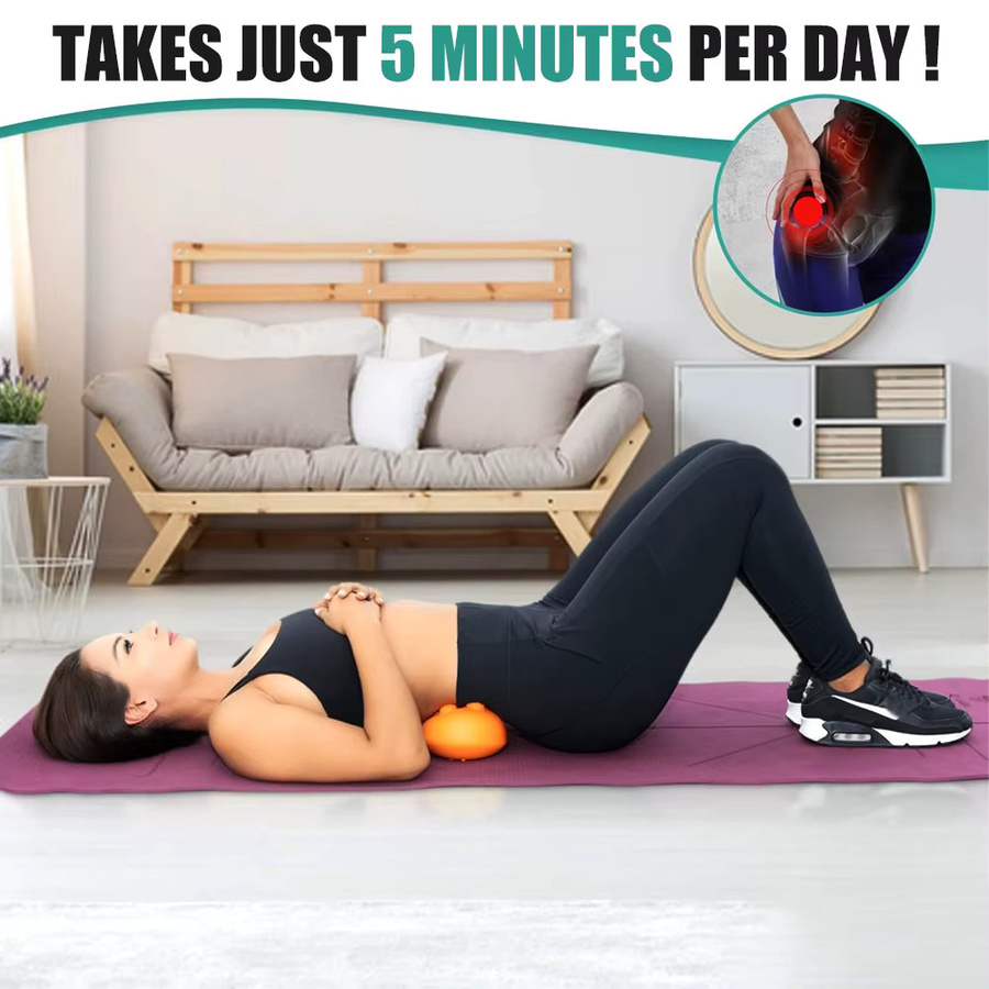 STAWHO Hüftmassagegerät zur Schmerzlinderung bei Psoas, Sciatica und Piriformis-Syndrom sowie Triggerpunkten im unteren Rückenbereich in Schwarz und Orange - Bild 4