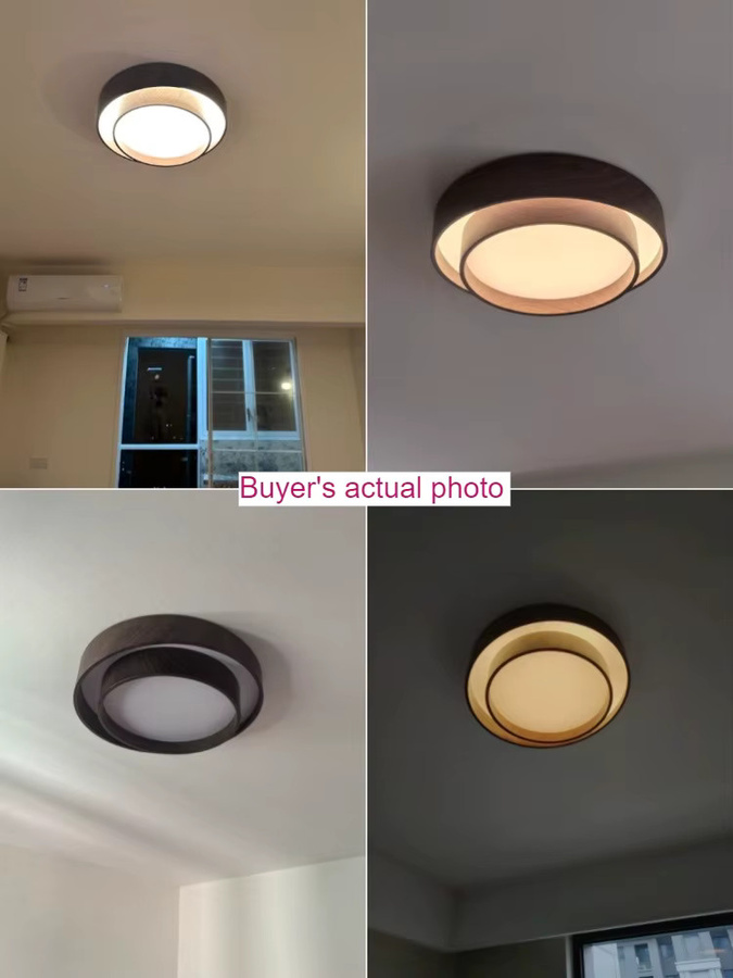 Nordic Lava Ball LED Deckenleuchte aus Walnuss Holz in Braun für Wohnzimmer, Esszimmer, Schlafzimmer und Balkon - Bild 5
