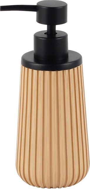 Mömax Seifenspender Loft Schwarz/Sandfarben aus Keramik und Kunststoff mit Pumpe, Höhe: 18,0 cm, Breite: 7,5 cm, Tiefe: 7,5 cm - Bild 1