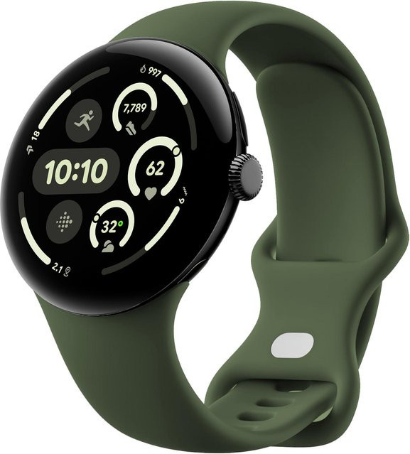 Uhrenarmband Silikon, Google Pixel Watch 3, 45 mm, armee grüne, Unisex - Bild 1