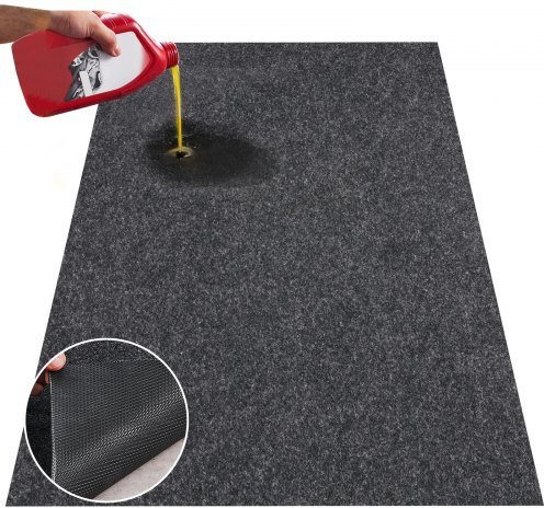 VEVOR Garagenbodenmatte aus Filz und TPE als ölauffangende Werkstattmatte zum Bodenschutz, grau/schwarz, B: 223,52 cm, T: 518,16 cm, H: 0,24 cm - Bild 1
